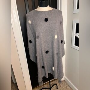 Gray Polka Dot Women's Poncho